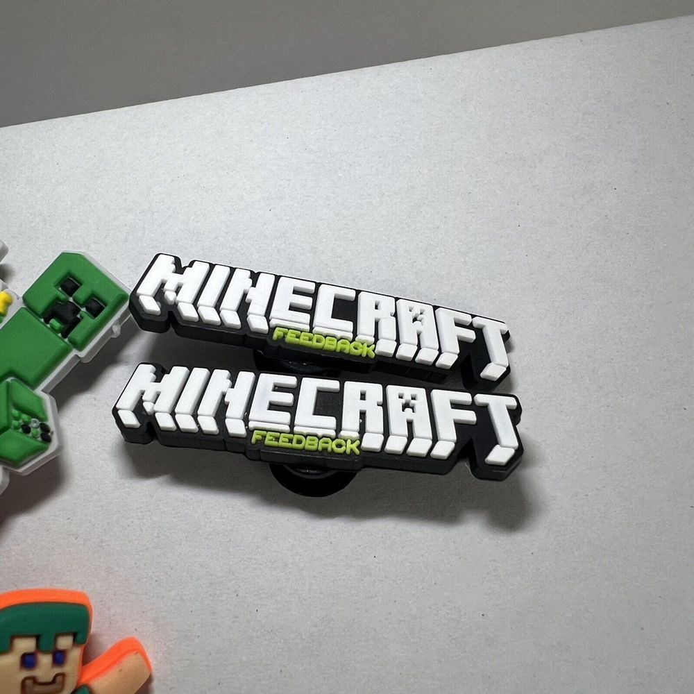 Minecraft Themed Croc Compatible Shoe Charms 10 Lot Steve Sword Creeper Logo New - Picture 4 of 5